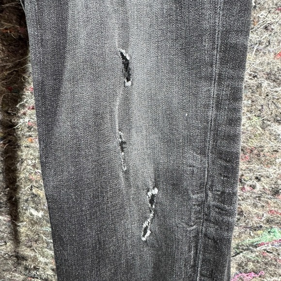 Rock Revival Jeans Mens 33 x 25 Leeroy Black Leather Patch Slim Straight - Picture 5 of 16